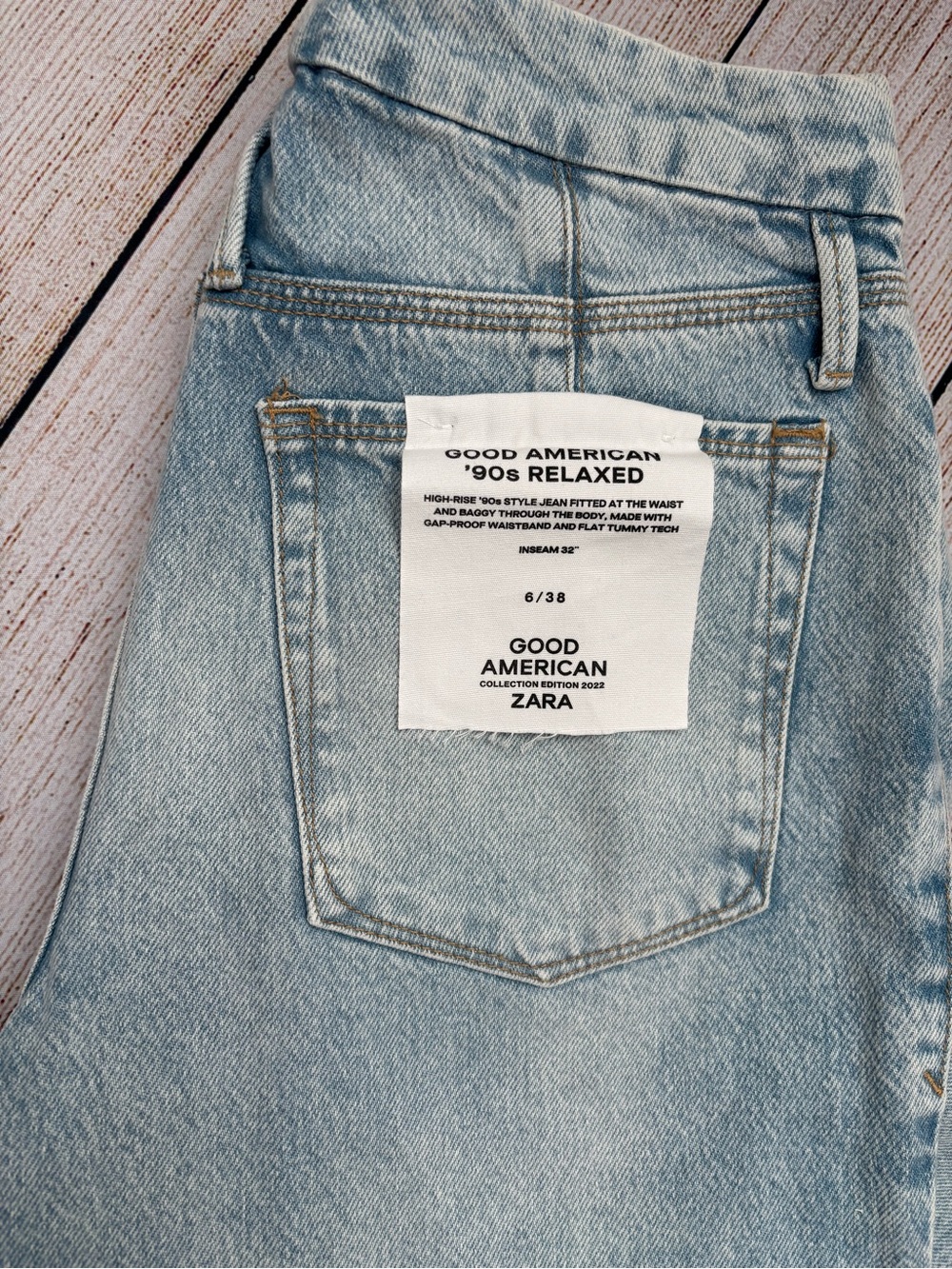 ZARA x Good American 90s Relaxed High-Rise Straight Leg Jeans - Picture 2 of 4